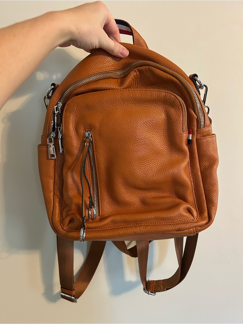 Tan Leather Backpack - Casual Everyday Bag